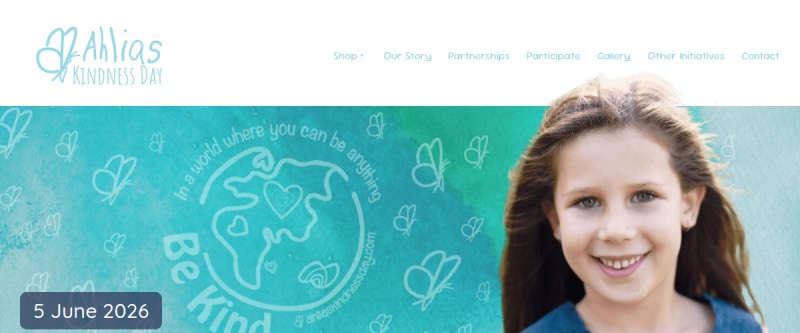 Ahlia's Kindness Day homepage